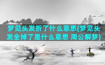 梦见头发折了什么意思(梦见头发全掉了是什么意思 周公解梦)